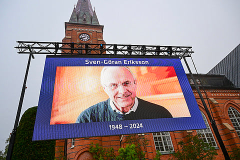 Sven-Goran Eriksson Funeral: A general view outside Fryksande Church